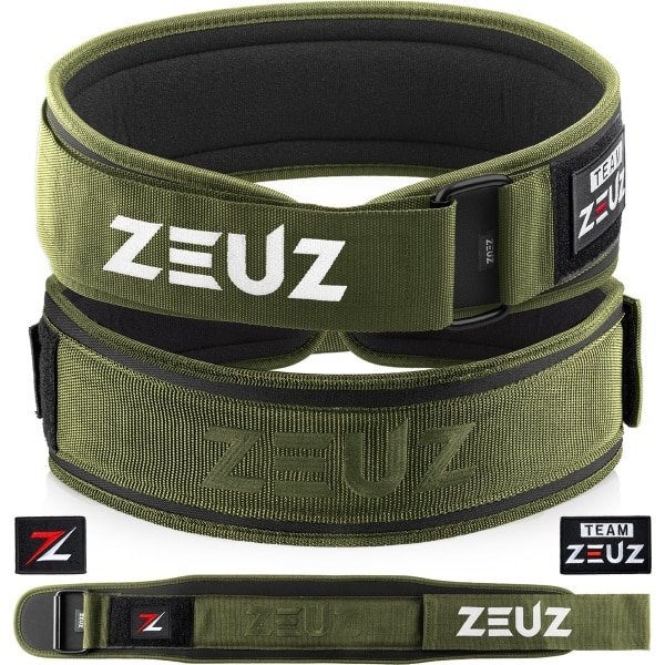 ZEUZ Gewichthefriem voor Fitness & CrossFit - Olympic Lifting belt - Gewichtheffen - Brace - Maat M - Groen