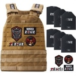 ZEUZ Gewichtsvest 16,5 KG voor CrossFit & Fitness - Tactical Weighted Vest & Trainingsvest - Verstelbaar in Gewichten - 19 Standen - Beige