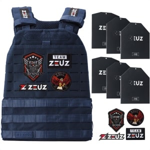 ZEUZ Gewichtsvest 16,5 KG voor CrossFit & Fitness - Tactical Weighted Vest & Trainingsvest - Verstelbaar in Gewichten - 19 Standen - Marineblauw