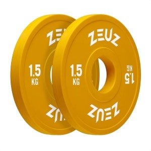 ZEUZ Halterschijf 2 Stuks 1.5 KG - 3 KG Gewichten Set - voor 50 mm Halter - voor CrossFit & Fitness - Metaal & Rubber - 1,5 Schijf