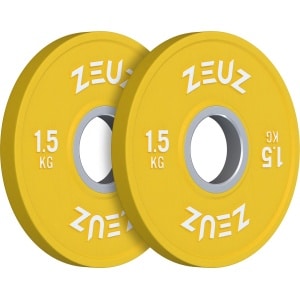 ZEUZ Halterschijf 2 Stuks 1.5 KG - 3 KG Gewichten Set voor Crossfit & Fitness - voor 50 mm Halter - Metaal & Rubber - 1,5 Schijf