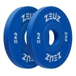 ZEUZ Halterschijf 2 Stuks 2 KG - 4 KG Gewichten Set - voor 50 mm Halter - voor CrossFit & Fitness - Metaal & Rubber 2KG Schijf