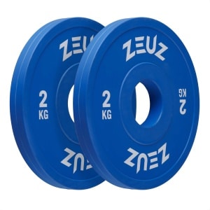 ZEUZ Halterschijf 2 Stuks 2 KG - 4 KG Gewichten Set - voor 50 mm Halter - voor CrossFit & Fitness - Metaal & Rubber 2KG Schijf