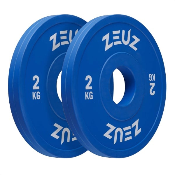 ZEUZ Halterschijf 2 Stuks 2 KG - 4 KG Gewichten Set - voor 50 mm Halter - voor CrossFit & Fitness - Metaal & Rubber 2KG Schijf
