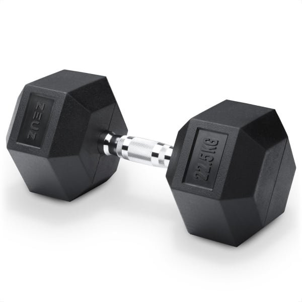 ZEUZ Hexa Dumbbell 1 Stuk 22,5 KG - Hexagon Gewichten - Krachttraining Dumbell geschikt voor CrossFit & Fitness