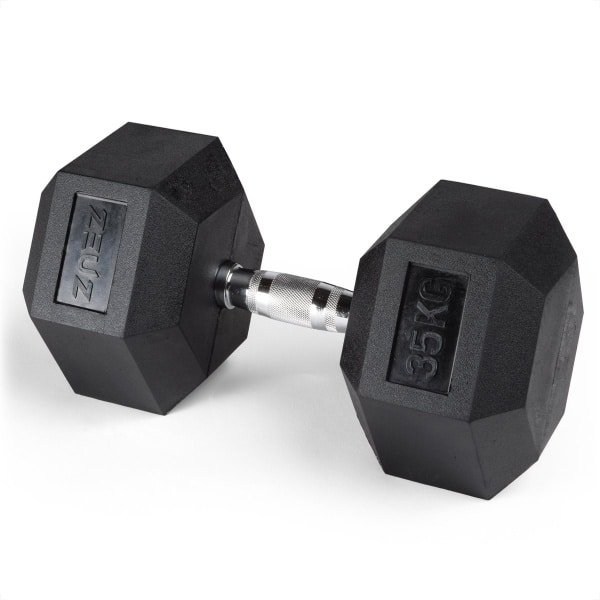 ZEUZ Hexa Dumbbell 1 Stuk 35 KG - Hexagon Gewichten - Krachttraining Dumbell geschikt voor CrossFit & Fitness