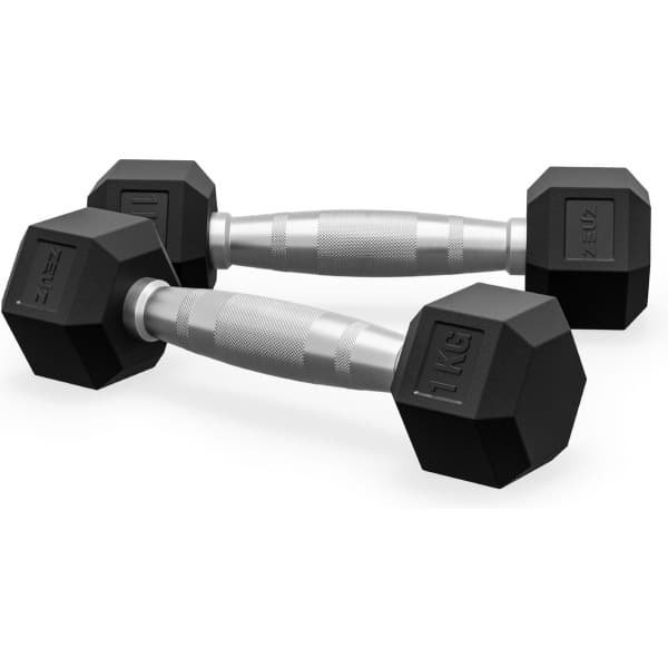 ZEUZ Hexa Dumbbells Set 2 x 1 KG - Dumbell - Hexagon Gewichten Dumbbellset - Krachttraining Dumbellset voor CrossFit & Fitness