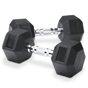 ZEUZ Hexa Dumbbells Set 2 x 10 KG - Dumbell - Hexagon Gewichten Dumbbellset - CrossFit, Fitness & Krachttraining Dumbellset