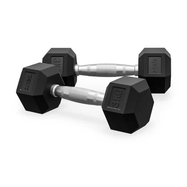 ZEUZ Hexa Dumbbells Set 2 x 3 KG - Dumbell - Hexagon Gewichten Dumbbellset - Krachttraining Dumbellset voor CrossFit & Fitness