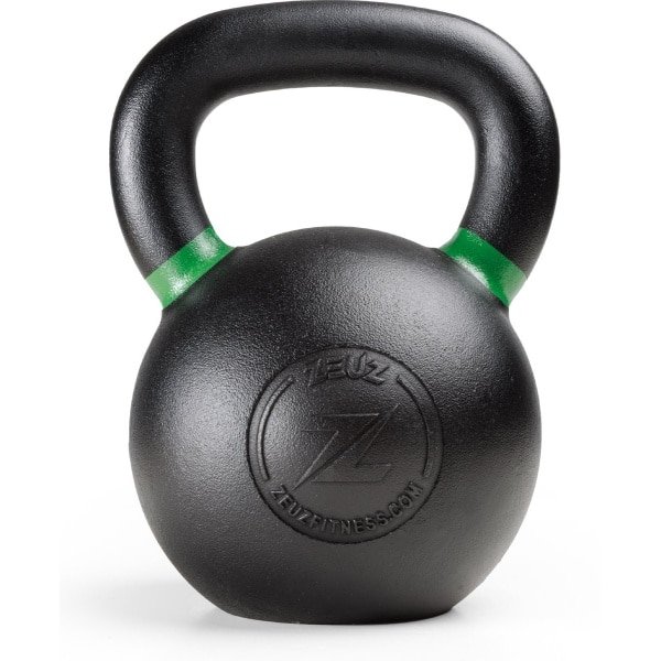 ZEUZ Kettlebell 24 KG - Gewichten voor Fitness & CrossFit - Conditie & Krachttraining - Gietijzer - Groen