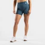 ZEUZ Korte Sport Legging Dames High Waist - Sportkleding & Sportlegging Squat Proof voor Fitness & Crossfit - Hardloopbroek, Yoga Broek - 70% Nylon & 30% Elastaan - Blauw - Maat XS
