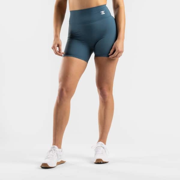 ZEUZ Korte Sport Legging Dames High Waist - Sportkleding & Sportlegging Squat Proof voor Fitness & Crossfit - Hardloopbroek, Yoga Broek - 70% Nylon & 30% Elastaan - Blauw - Maat XS