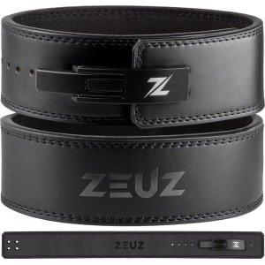 ZEUZ Leren Powerliftriem voor Gewichtheffen, Fitness, CrossFit & Powerlift Riem - Lifting Belt Fast Clip Heren & Dames - Suede Binnenkant - Zwart - Maat M