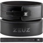 ZEUZ Leren Powerliftriem voor Gewichtheffen, Fitness, CrossFit & Powerlift Riem - Lifting Belt Fast Clip Heren & Dames - Suede Binnenkant - Zwart - Maat S