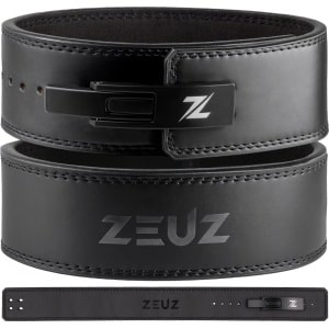 ZEUZ Leren Powerliftriem voor Gewichtheffen, Fitness, CrossFit & Powerlift Riem - Lifting Belt Fast Clip Heren & Dames - Suede Binnenkant - Zwart - Maat XS
