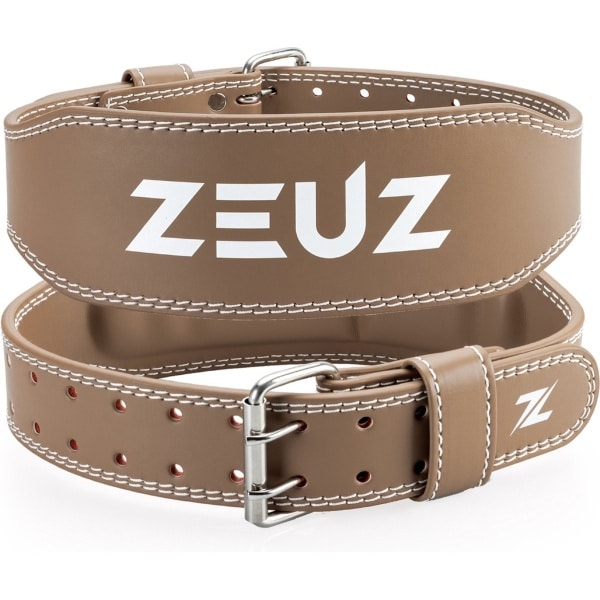 ZEUZ Lifting Belt voor Fitness & CrossFit - Gewichthefriem - Powerlift & Gewichtheffen Riem - Beige - Maat M