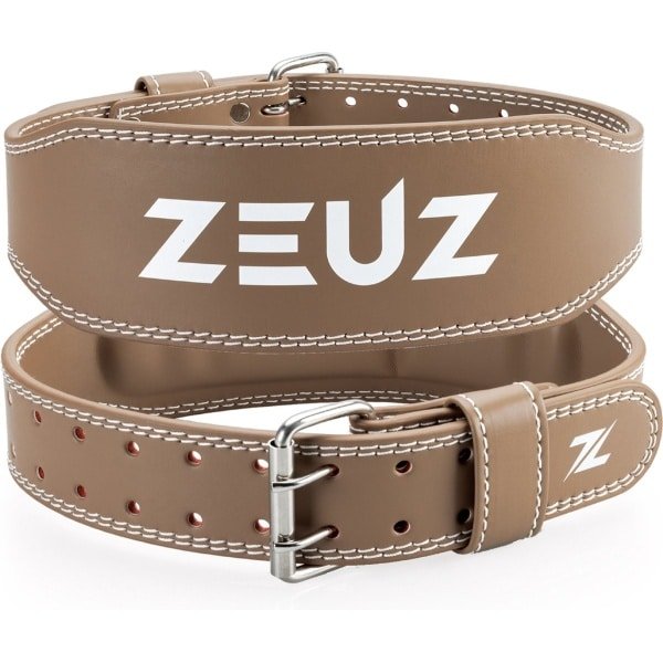 ZEUZ Lifting Belt voor Fitness & CrossFit - Gewichthefriem - Powerlift & Gewichtheffen Riem - Beige - Maat S