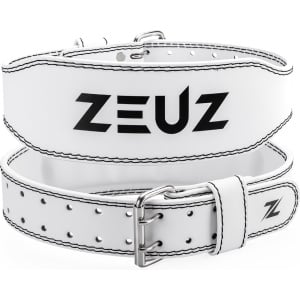 ZEUZ Lifting Belt voor Fitness & CrossFit - Gewichthefriem - Powerlift & Gewichtheffen Riem - Wit - Maat L