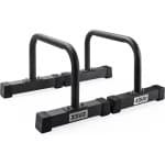 ZEUZ Metalen Medium Parallettes voor Calisthenics, CrossFit, Turnen & Gymnastiek - Dips Bars - Dip Station & Push Up Bar - Fitness & Krachttraining - Incl. Anitslip onderkant - 30 CM Hoog - Zwart