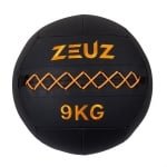 ZEUZ Premium Wall Ball 9kg - Geschikt voor CrossFit & Fitness - PU Foam Vulling & Vinyl - 35 CM Diamter - Oranje