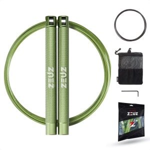 ZEUZ Professioneel Springtouw voor CrossFit & Fitness - Verstelbaar - Speed Rope - Volwassenen - Groen