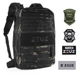 ZEUZ Rucking Backpack - Rugtas Training voor Fitness, CrossFit, Kracht & Conditie Training - Geschikt voor ZEUZ Gewicht Platen tot 30 KG - Camo