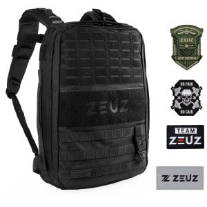 ZEUZ Rucking Backpack - Rugtas Training voor Fitness, CrossFit, Kracht & Conditie Training - Geschikt voor ZEUZ Gewicht Platen tot 30 KG - Zwart