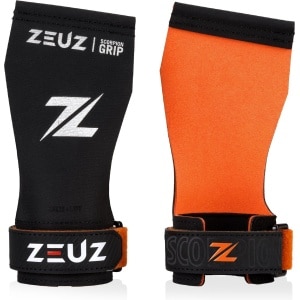 ZEUZ Scorpion Fingerless Grips voor Fitness, CrossFit, Turnen & Gymnastics - Sport Handschoenen - Oranje & Zwart - Scorpion - Maat L