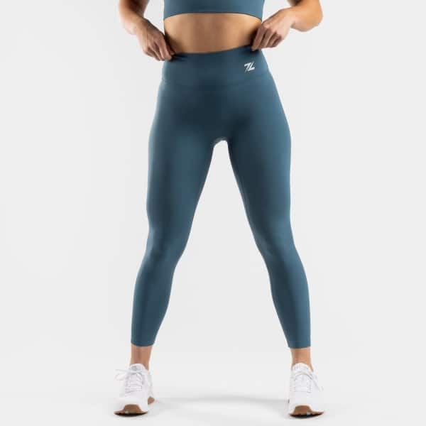 ZEUZ Sport Legging Dames High Waist - Sportkleding & Sportlegging Squat Proof voor Fitness & Crossfit - Hardloopbroek, Yoga Broek - 70% Nylon & 30% Elastaan - Blauw - Maat L