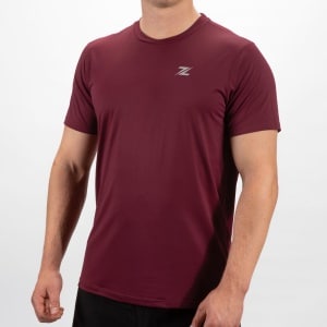 ZEUZ Sport T-Shirt Heren - Sportkleding Man - Fitnesskleding - Jongens Kleding voor Fitness, CrossFit & Gym - Donkerrood - Maat L