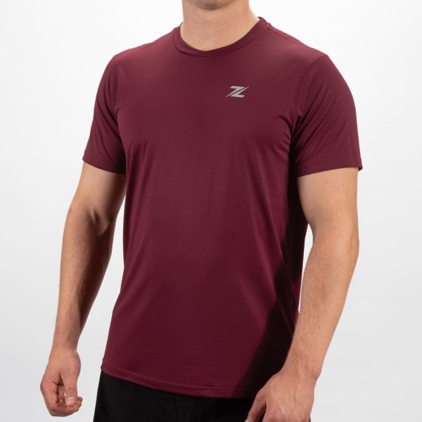 ZEUZ Sport T-Shirt Heren - Sportkleding Man - Fitnesskleding - Jongens Kleding voor Fitness, CrossFit & Gym - Donkerrood - Maat S
