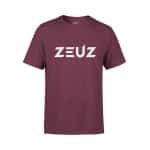 ZEUZ Sport T-Shirt Unisex - Sportkleding Man & Vrouw - Fitnesskleding Heren & Dames - Jongens & Dames Kleding voor Fitness, CrossFit & Gym - Maat XS - Bordeux Rood / Maroon
