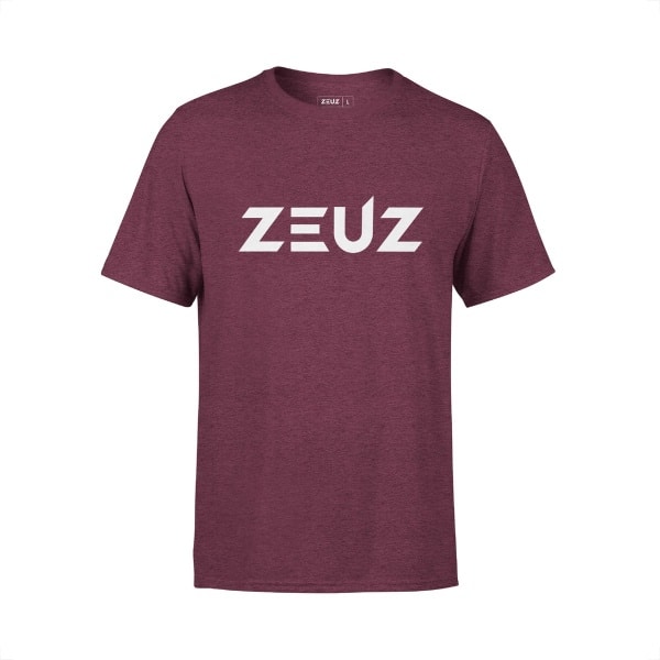 ZEUZ Sport T-Shirt Unisex - Sportkleding Man & Vrouw - Fitnesskleding Heren & Dames - Jongens & Dames Kleding voor Fitness, CrossFit & Gym - Maat XS - Bordeux Rood / Maroon