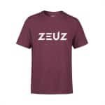 ZEUZ Sport T-Shirt Unisex - Sportkleding Man & Vrouw - Fitnesskleding Heren & Dames - Jongens & Dames Kleding voor Fitness, CrossFit & Gym - Maat L - Bordeux Rood / Maroon