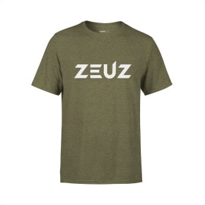 ZEUZ Sport T-Shirt Unisex - Sportkleding Man & Vrouw - Fitnesskleding Heren & Dames - Jongens & Dames Kleding voor Fitness, CrossFit & Gym - Maat XXL - Military Groen