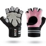 ZEUZ Sport & Fitness Handschoenen Dames - Krachttraining Artikelen - Geschikt voor Gym & CrossFit Training - Roze & Zwart - Maat L