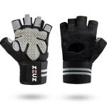 ZEUZ Sport & Fitness Handschoenen Heren & Dames - Geschikt voor Krachttraining & CrossFit - Grijs & Zwart - Maat XL