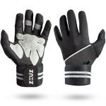 ZEUZ Sport & Fitness Handschoenen Heren & Dames - Gloves voor Krachttraining & CrossFit - Volledige Bescherming Vingers - Grijs & Zwart - Maat XL