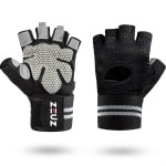 ZEUZ Sport & Fitness Handschoenen Heren & Dames - Krachttraining - CrossFit - Grijs & Zwart - Maat L