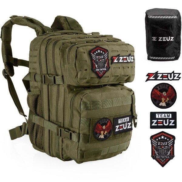 ZEUZ Tactical Rugzak Dames & Heren voor Fitness & CrossFit - Backpack - Sporttas - Militaire Army Bag - Sport Tas - 25 Liter - Groen