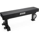 ZEUZ Vlakke Verrijdbare Halterbank voor Fitness & CrossFit - Flat Bench - Verrijdbare Fitnessbank & Trainingsbank - Bench Press - Draagkracht 450 KG - Zwart
