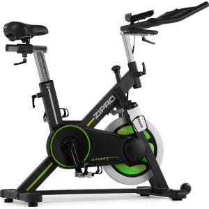 Zipro Dynamite Hometrainer Magnetische Fiets, Hartslagsensoren, Gemakkelijk te transporteren, Antislippedalen, Flessenhouder, Homegym, Stabiele structuur, Max. gebruikersgewicht 120 kg, zwart en groen