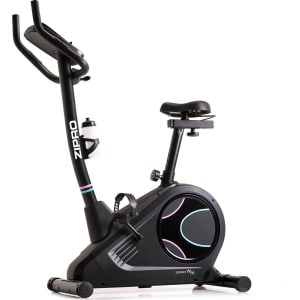 Zipro Flame WM Hometrainer Elektromagnetische Fiets, Hartslagsensoren, Gemakkelijk te transporteren, Antislippedalen, Flessenhouder, Homegym, Stabiele structuur, Max. gebruikersgewicht 150 kg, zwart en pastel