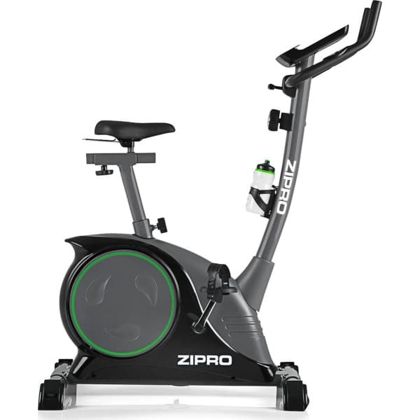 Zipro Nitro Hometrainer Magnetische Fiets, Hartslagsensoren, Gemakkelijk te transporteren, Antislippedalen, Flessenhouder, Homegym, Stabiele structuur, Max. gebruikersgewicht 150 kg, zwart en grijs