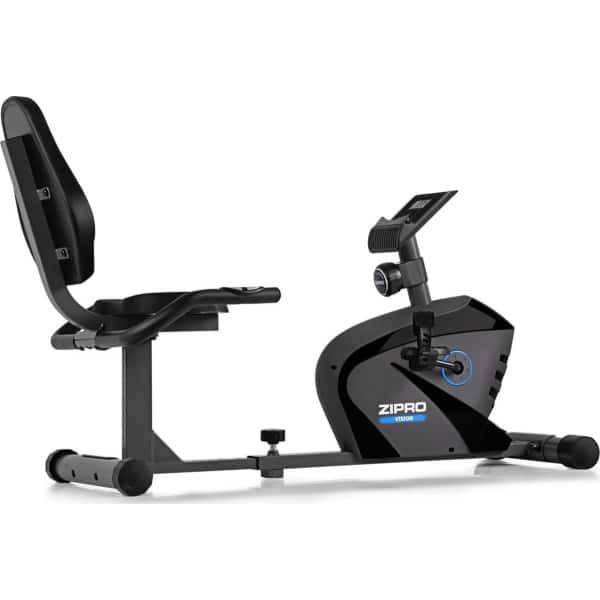 Zipro Vision Hometrainer Magnetische Fiets, Hartslagsensoren, Gemakkelijk te transporteren, Antislippedalen, Intuïtieve computer, Homegym, Stabiele structuur, Max. gebruikersgewicht 120 kg, zwart en grijs
