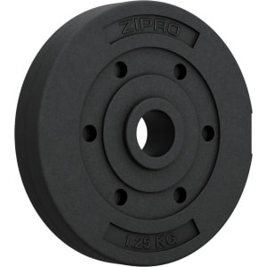 Zipro® Composiet Halterschijf 1,25kg ⌀31 mm - Halter gewichten - Kunststof - Geschikt voor Krachttraining, Fitness, CrossFit & Functional Training - Sport Gewichten voor Thuis - Gewicht Schijf - Zwart
