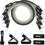 Zipro® Set Reistance Tubes met accessoires - 11 elementen - Expander tubes - Resistance Band Set - Gymnastiekbanden, Trainingsbanden - Geschikt voor Fitness, CrossFit & Functional Training - Sport Gewichten voor Thuis