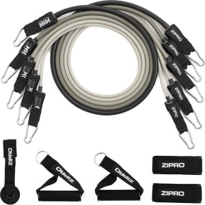 Zipro® Set Reistance Tubes met accessoires - 11 elementen - Expander tubes - Resistance Band Set - Gymnastiekbanden, Trainingsbanden - Geschikt voor Fitness, CrossFit & Functional Training - Sport Gewichten voor Thuis