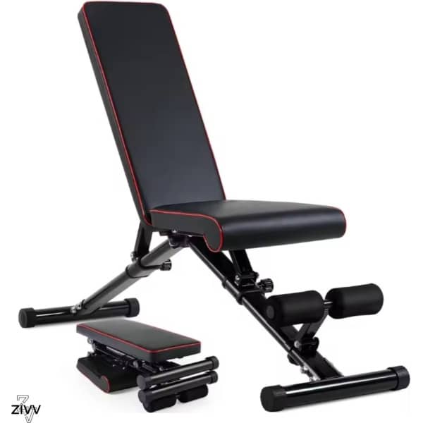 Zivv Verstelbaar Fitnessbank - Opvouwbare Fitnessbank voor Krachttraining & Full-Body Workout, Incline/Flat/Decline - 150 kg Belastbaar