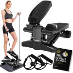 Zoluko Stepper met Display - Inclusief Weerstandsbanden, Antislipmat en E-Book - Stepper Fitness - Fitness Step - Mini Stepper - Step Fitness - Aerobic Step - Step - Stepper Fitnessapparaat - Hometrainer - Zwart